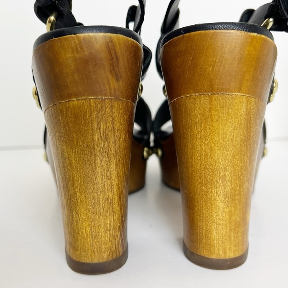 ✖️SOLD✖️•COACH• Black Leather Adessa Platform Sandals - Picture 9 of 13